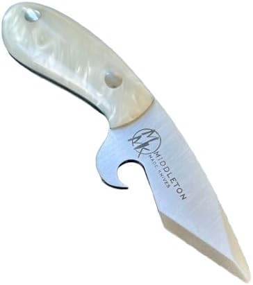 Middleton Made Knives Brew Shucker, Oyster Shucking Knife with Bottle Opener, Handmade & Professional Shucker Tool, USA Made, Pearl