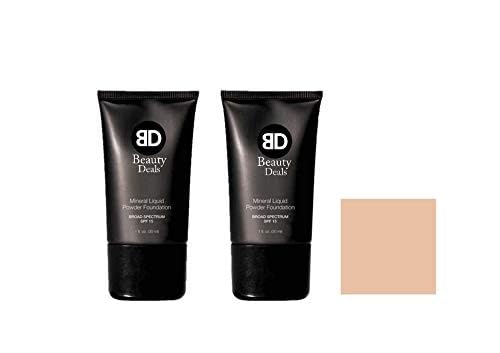 Mineral Liquid Powder Foundation Broad Spectrum SPF 15 Pack of 2 (Porcelain)-BrightBean Baby