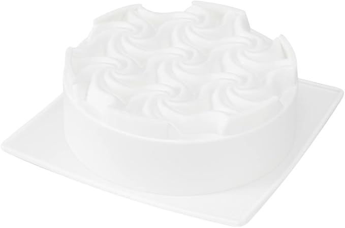 Pastry Tek 6.8 Inch Swirl Cake Pans, 10 Oven-Ready Silicone Bundt Cake Pans - Flexible, Freezable, White Silicone Small Cake Molds, Easy Release, For Baking Desserts - Restaurantware