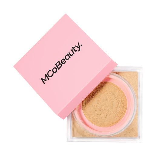 MCoBeauty Loose Powder Cool & Set - Natural Medium, Finely Milled Water-Based Setting Powder, Vegan, Cruelty Free Cosmetics-BrightBean Baby