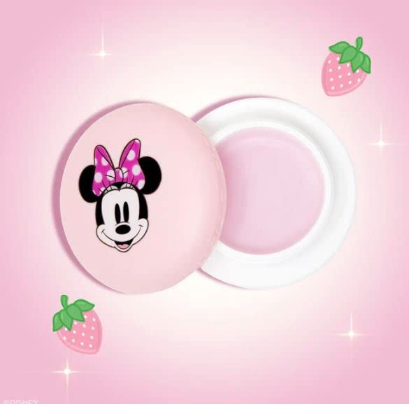 The Crème Shop x Disney Macaron Lip Balm Minnie Mouse Strawberries and Crème Pink Korean Scented Pocket Portable Vitamin E Shea Butter-BrightBean Baby