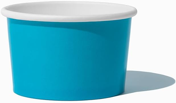 UNIQ [1,000 Count] Blue Paper Ice Cream Cups - 4 oz Small Dessert Bowls - Comes In Many Colors & Sizes! Frozen Dessert Supplies