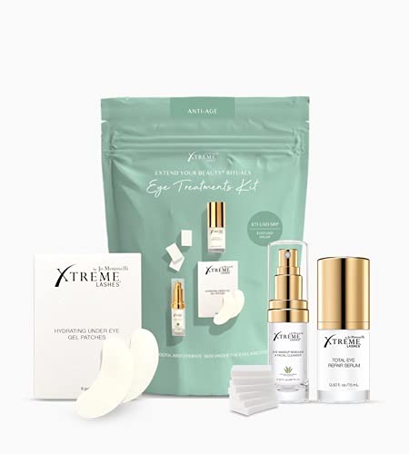 Xtreme Lashes Extend Your Beauty Rituals - Eye Treatments Kit - Lash Extension Safe, includes Serum, Under Eye Gel Patches, Cleanser, and Cosmetic Sponges-BrightBean Baby