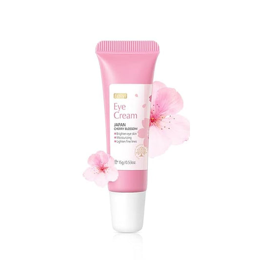 AKARY Cherry Blossom Eye Cream with Hyaluronic Acid, Lightweight Skincare Eye Cream for Dark Circles and Puffiness, Hydrating Under Eye Cream for All Skin Types, Cruelty-Free & Fragrance-Free-BrightBean Baby