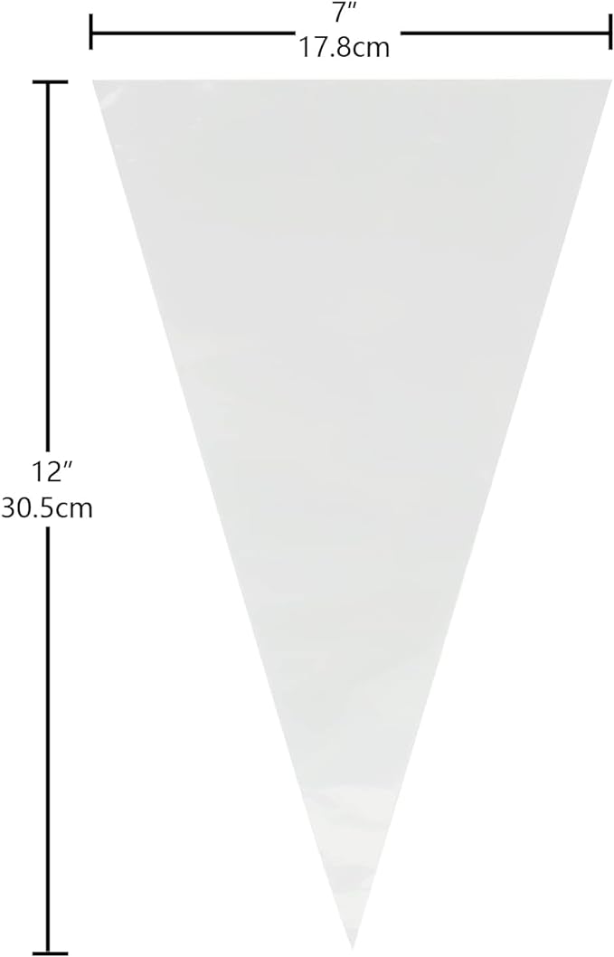 Keenpioneer Piping Bag - Disposable Cake Decorating Bag 100 Count, 12 inch, Clear