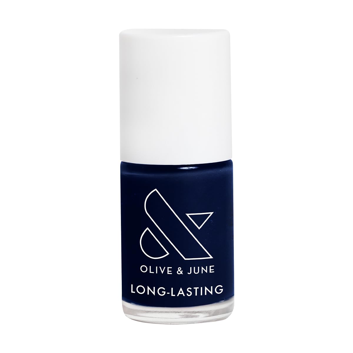 Olive & June Long Lasting Nail Polish | Plump Gel-Like Finish No Lamp Needed | Lasts up to 10 days | Salon-Quality at Home 15-Free Vegan Cruelty-Free Chip-Resistant Shine | HJ Shimmering Midnight Blue-BrightBean Baby