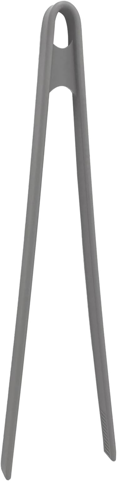 1Pcs Silicone Toaster Tong, 11.6 Inch Long Silicone Kitchen Tong for Toaster Cooking Utensil Bread Waffle Tong Food Tweezer Grey Toast Tong for Cooking Serving Bacon Salad Fruit Food, SATONBEYI