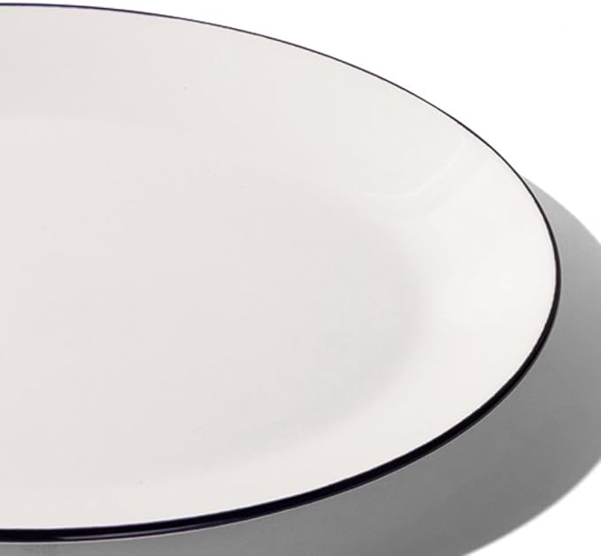 Made In Cookware - Serving Platter - White With Black Rim - Porcelain - Crafted in England