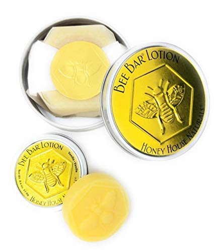 Bee Bar Honey House Naturals Duo – Vanilla - Small 6 Ounce and Large 2 Ounce– All Natural Ultra Moisturizing Lotion Bar Infused with Essential Oils and Butters – Made in USA-BrightBean Baby