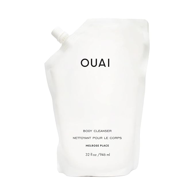 OUAI Body Cleanser Refill, Melrose Place - Foaming Body Wash with Jojoba Oil and Rosehip Oil to Hydrate, Nurture, Balance and Soften Skin - Paraben, Phthalate and Sulfate Free Skin Care - 32 Oz-BrightBean Baby