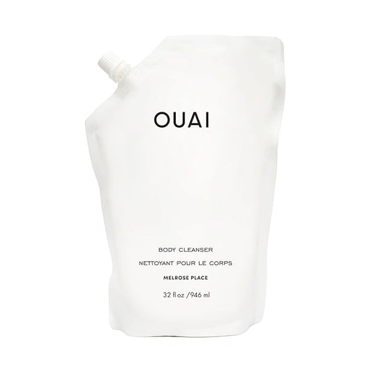 OUAI Body Cleanser Refill, Melrose Place - Foaming Body Wash with Jojoba Oil and Rosehip Oil to Hydrate, Nurture, Balance and Soften Skin - Paraben, Phthalate and Sulfate Free Skin Care - 32 Oz-BrightBean Baby