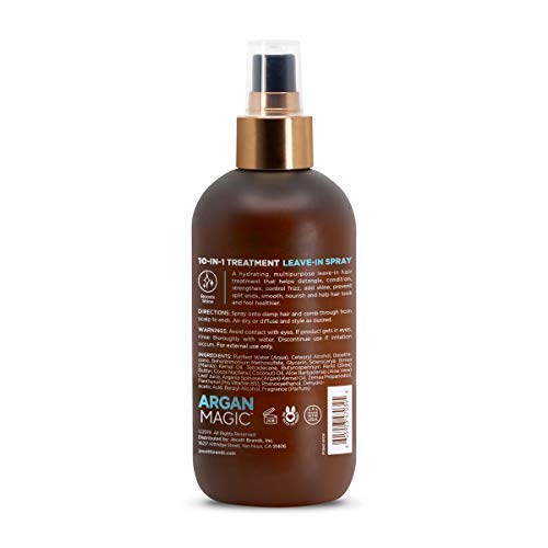 Argan Magic Hair Treatment & Stylizing Spray, 10 in 1, Made in USA, Paraben Free, Cruelty Free - 8 oz (2 Pack)-BrightBean Baby