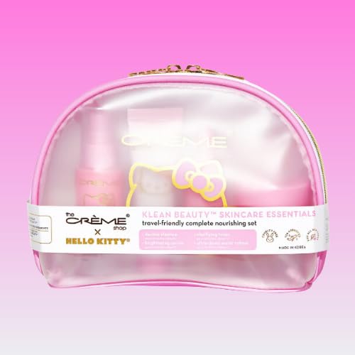 THE CRÈME SHOP X HELLO KITTY SKINCARE ESSENTIALS - KLEAN BEAUTY™ 4PC TRAVEL BAG SET-BrightBean Baby