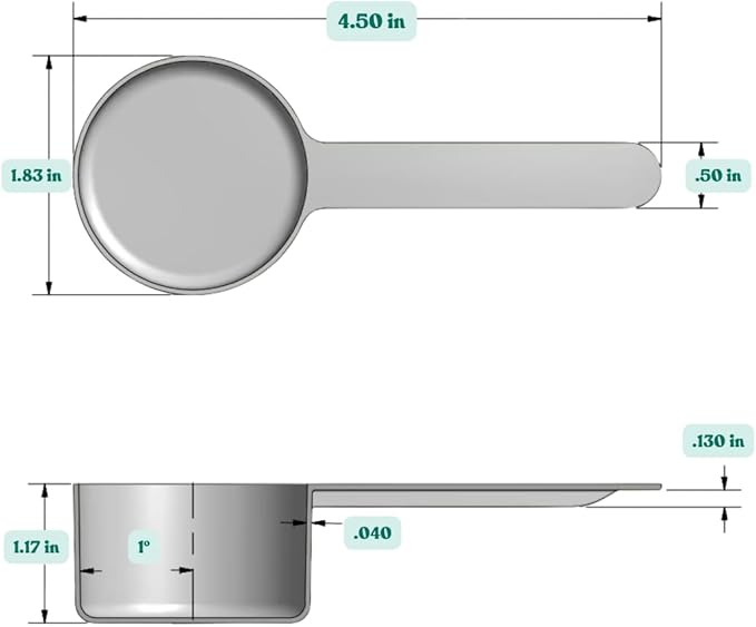 3 Tablespoon (1.5 Oz. | 43 mL) Long Handle Scoop for Measuring Coffee, Pet Food, Grains, Protein, Spices and Other Dry Goods (Pack of 1)