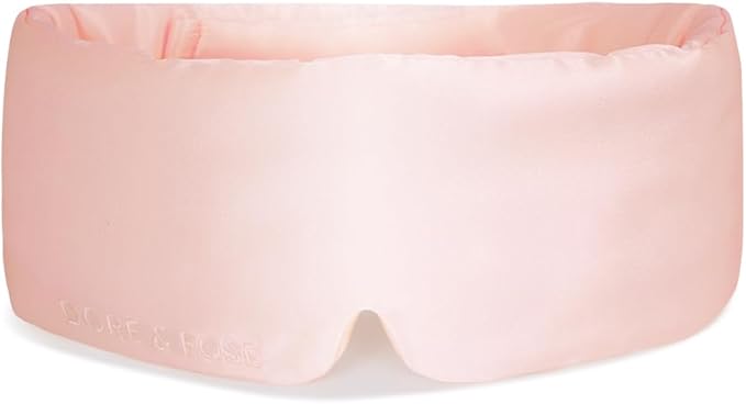 Dore & Rose Deep Sleep Mask Light Blocking, 23 Momme Mulberry Silk Eye Mask, Ultra Soft, Adjustable - Travel Sleeping Mask for Men & Women - Pink-BrightBean Baby