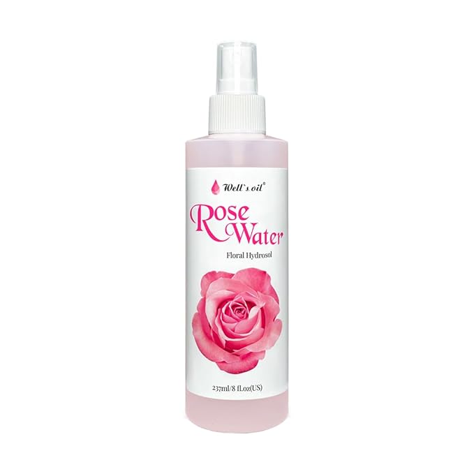 Well's Oil Rosewater Mist Spray (8 Fl oz) – Hydrates, Soothes & Refreshes | 100% Natural | No Chemical | for All Skin and Hair Types-BrightBean Baby