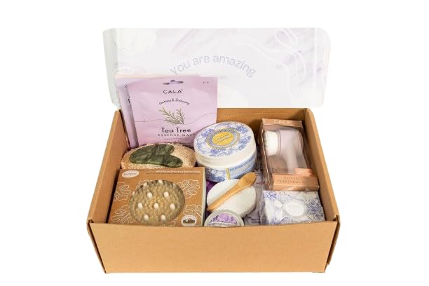 LUXURY SPA GIFT SET FOR HER -11-Pc Lavender Spa Beauty and Personal Care Collection Home Spa Pampering Package for Relaxation Perfect for Thank You, Birthday, Anniversary Gifts, Gift Box for Her-BrightBean Baby
