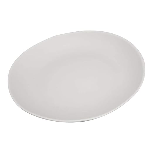 Carlisle FoodService Products Ridge Reusable Plastic Plate Dinner Plate for Home and Restaurant, Melamine, 10.5 Inches, Cement