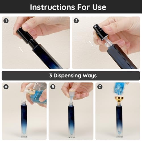 Segbeauty 10 Packs Perfume Bottles Empty, 10ml Refillable Portable Cologne Sprayer, 0.34oz Glass Spray Bottles for Dispensing Perfume, Mini Travel Size Perfume Atomizer Sample Container for Frangrance-BrightBean Baby