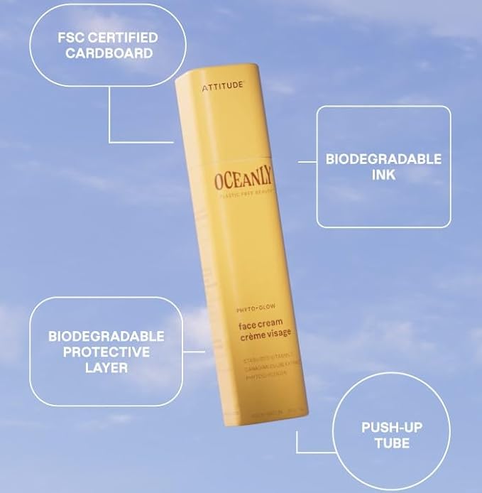 ATTITUDE Oceanly Glow Trio Skincare Box Set, EWG Verified, Plastic-free, Plant and Mineral-Based, Vegan, PHYTO GLOW, Set of 3 Travel Size Sticks-BrightBean Baby