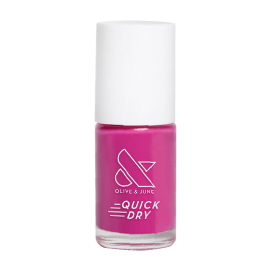 Olive & June Quick Dry Nail Polish | Instant Fast-Drying Smudgeproof Color | 15-free, Vegan Cruelty-Free Formula | Lasts up to 5 Days | Salon-Quality Manicure Pedicure at Home | Wildest Magenta Purple-BrightBean Baby