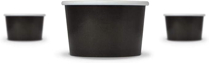 UNIQ [1,000 Count] Perfect for Halloween Black Paper Ice Cream Cups - 4 oz Small Dessert Bowls! Frozen Dessert Supplies