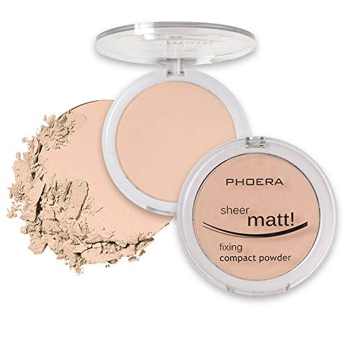 AQUAPURITY - PHOERA Sheer Matte Fixing Powder Makeup Base Fixer Setting Powder Foundation Fixing Compact Pressed Powder Long Lasting Make Up Fixer Skin Vitamin E Beauty Blender (202 Natural Beige…)-BrightBean Baby
