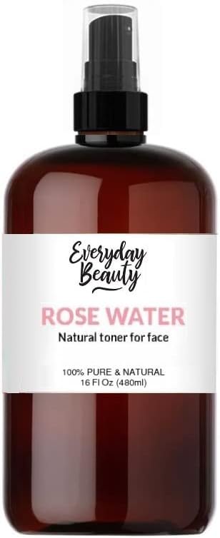 Rose Water Facial Toner - 16oz Bulk Alcohol-Free Vegan All Natural Refreshing for Face and Hair - Uplifts, Calming & Soothing for All Skin Types-BrightBean Baby