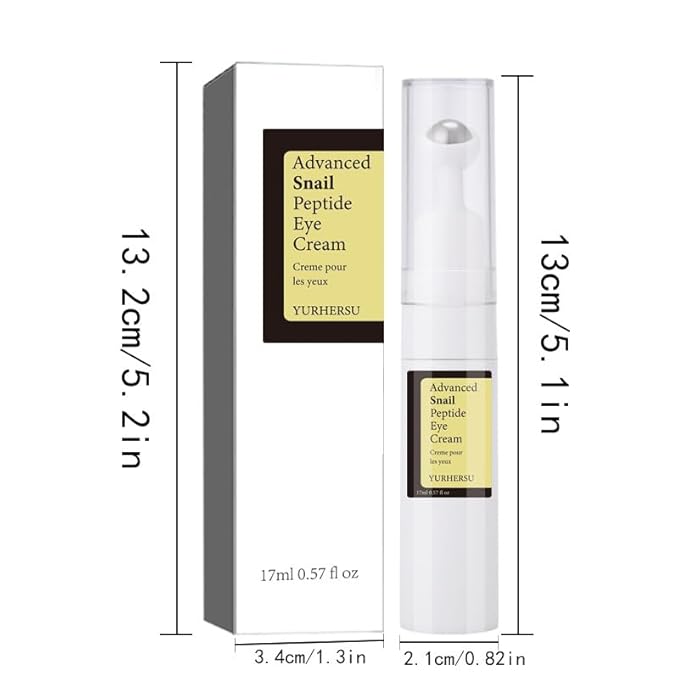 Snail Peptide Eye Cream, Snail Mucin Eye Cream Contains Niacinamide, Hyaluronic Acid To Reduce Wrinkles, Dark Circles, Puffiness and Fine Lines 17 ML-BrightBean Baby