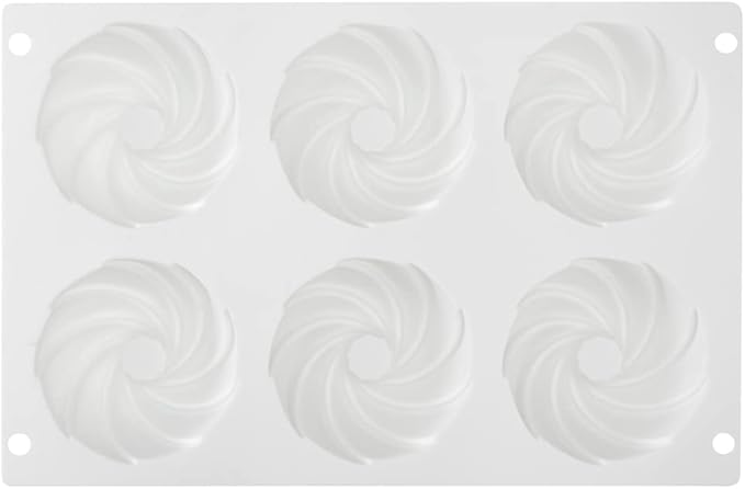 Pastry Tek 6 Cavities Mini Bundt Cake Pans, 10 Oven-Ready Mini Fluted Tube Cake Pans - Flexible, Freezable, White Silicone Baking Molds, Easy Release, For Baking Cupcakes or Donuts - Restaurantware