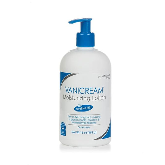 Vanicream Moisturizing Lotion with Pump Dispenser - 16 Fl Oz (Pack of 12) - Formulated Without Common Irritants for Those with Sensitive Skin (Pack of 12)-BrightBean Baby