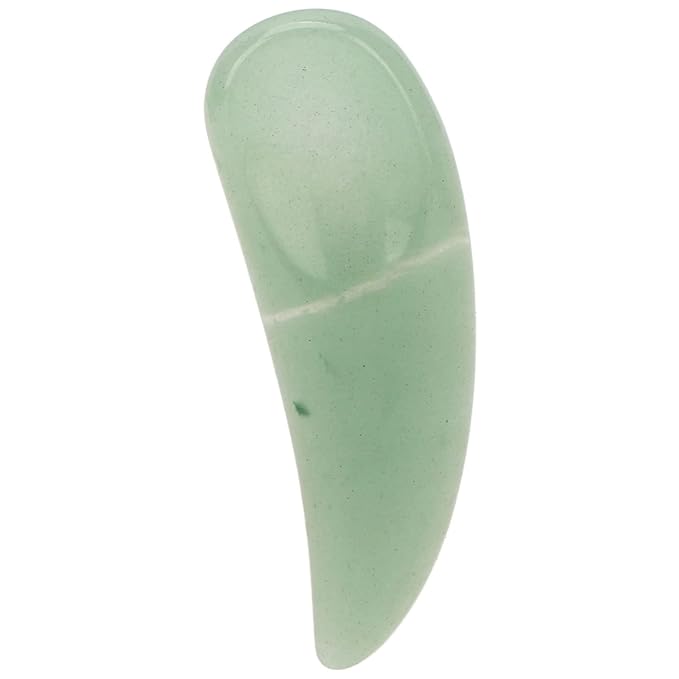 Spatula Scoop, Curved Cosmetic Spatula Scoop Mini Gua Sha Jadestone Curved Makeup Eye Cream Cosmetic Spatula Reduce Puffiness, Bags And Dark Circles Under the Eyes (Green)-BrightBean Baby