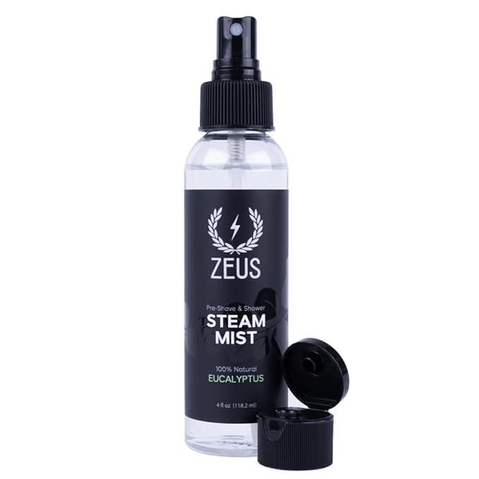 ZEUS 100% Natural Eucalyptus Oil Steam Mist, Aromatherapy Spray for Shower, Sauna, Bath & Pre-Shave, Nasal Relief & Spa-Inspired Refreshment (Made in USA) 4 oz.-BrightBean Baby