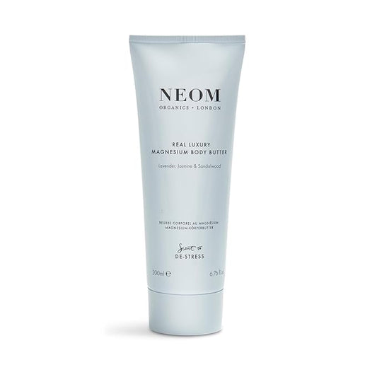 Neom - Magnesium Body Butter | 6.76 Fl Oz (200ml) | Lavender, Sandalwood & Jasmine | Calming Lotion with Essential Oils | 100% Natural Fragrances | Nourish & Soften | Signature De-Stress Scent-BrightBean Baby