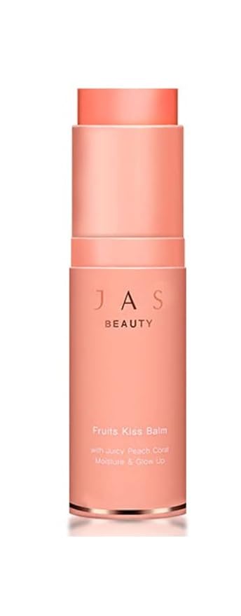 JAS 3-in-1 Eye, Cheek, Lip Glow Up Fruits Kiss Stick Multi Balm 10g, Hypoallergenic, Peach Coral, Oil Free, Portable Size, Multi usable,Sebum Care-BrightBean Baby