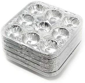 9-Cavity Mini Cupcake and Muffin Pans | Disposable Aluminium Baking Pans | Use for Baking Mini Muffin, Cupcake, Cake | For Weddings, Parties, Birthdays, Gatherings (12 Pack)