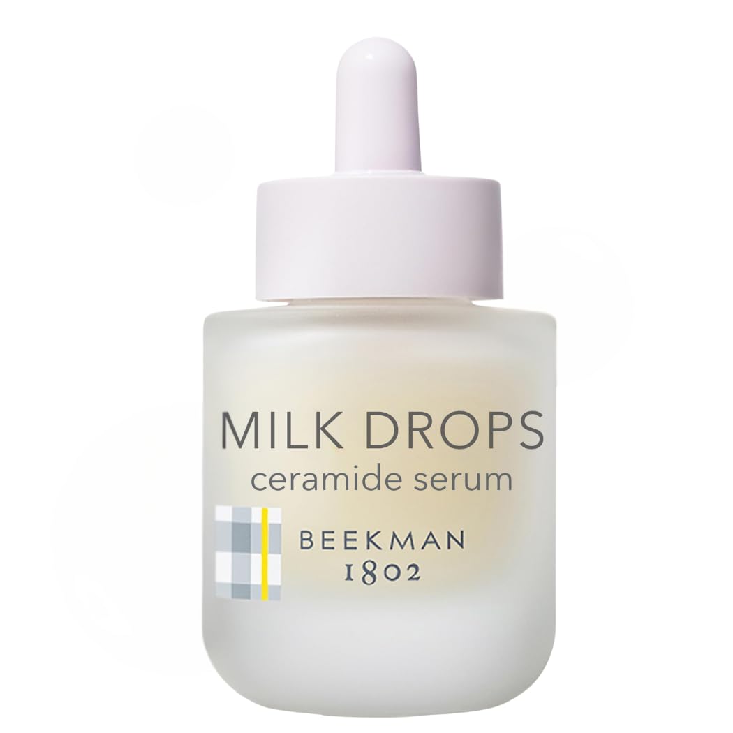 Beekman 1802 Milk Drops Ceramide Facial Serum - Squalane Oil, Hyaluronic Acid & Goat Milk Face Moisturizer - Boosts Skin Radiance & Hydrates Deeply - Fragrance Free, Cruelty Free-BrightBean Baby