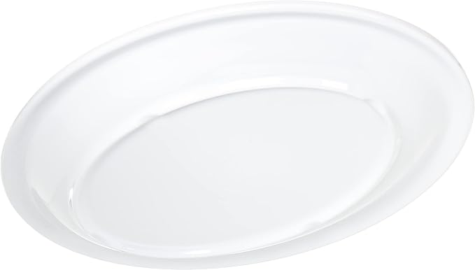 Carlisle FoodService Products Kingline Plastic Oval Platter Oval Tray for Home and Restaurant, Melamine, 12 x 9 Inches, White