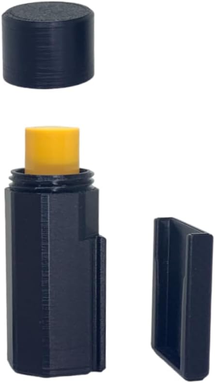 Lip Balm Holder with Car Mount Bracket and Screw Cap Lid for Carrying in Bags Pockets Fits Lip Balm and Lip Stick (1 Pk Blk)-BrightBean Baby