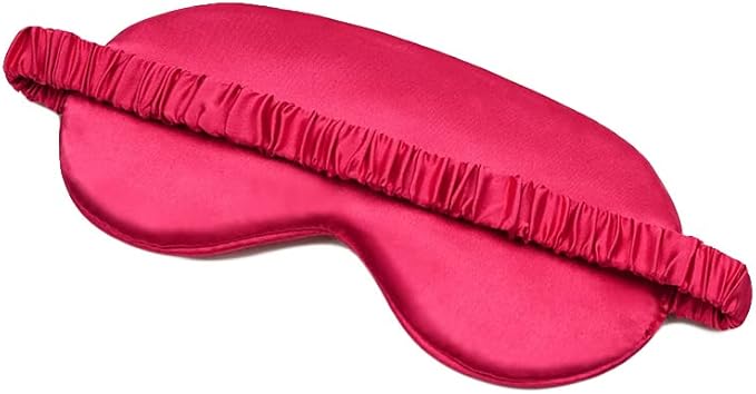 100% Natural Mulberry Soft Silk Sleep Mask, Light Blocking Eye Masks For Sleep, Night Blindfold Eye Mask Cover For Men And Women, Sleeping Night Mask For Travel (Red)-BrightBean Baby