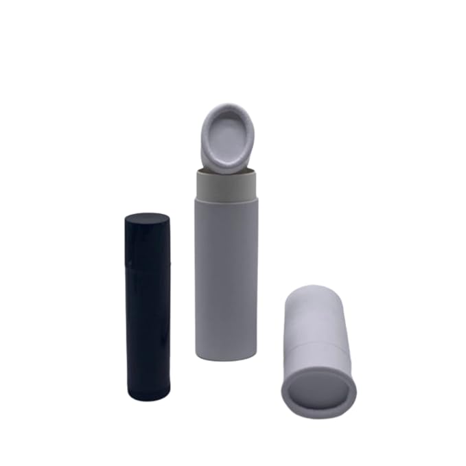 GreenWay 0.5oz / 15g Kraft Paperboard Lip Balm Tubes with Lids - 12 Pack Lip Gloss Tubes Refillable DIY Cosmetic Containers – Oval Shaped Lip Balm Containers Empty Holder Tubes - White-BrightBean Baby