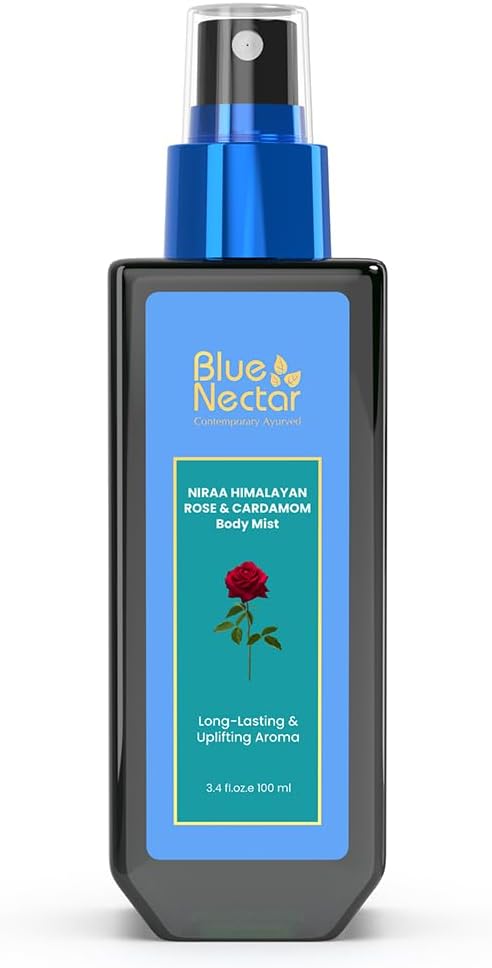 Blue Nectar Uplifting Body Mist with Himalyan Rose and Cardamom for long lasting freshness and aromatic body odor (3.4 Fl oz)-BrightBean Baby