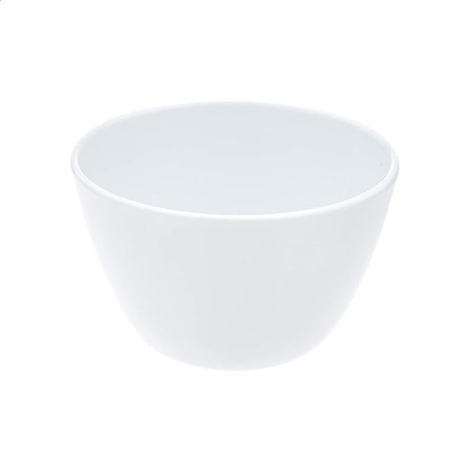 Amazon Basics Round Melamine Bowl, 8 oz, White, 6 Piece Set