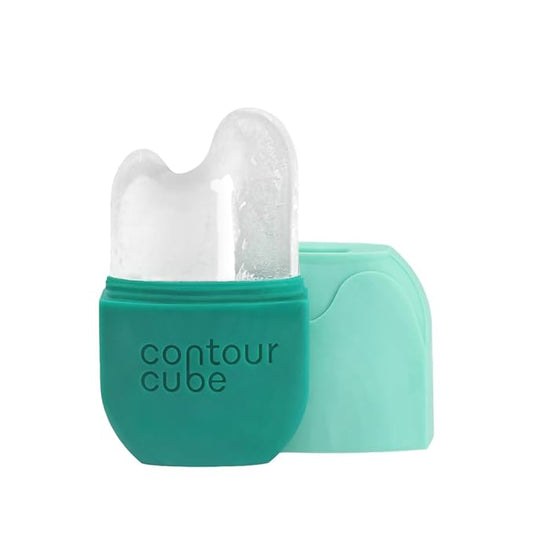 Contour Gua Cube - Gua Sha Face Massage Tool - Ice Roller for Sculpting, De-Puffing & Lymphatic Drainage - Face Ice Roller & Massager - Compact Skin Care Tools for Daily Skincare & Travel - Jade-BrightBean Baby