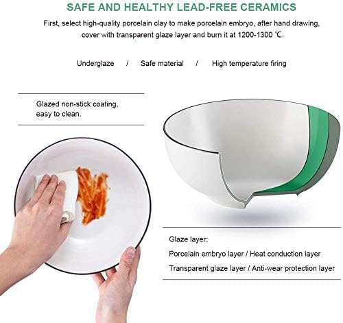 NJCHARMS Large Serving Bowls, 8'' Big Soup Bowl 60OZ Set of 3, White Ceramic Bowl for Kitchen, Pho Bowl for Pasta, Ramen, Soup, Fruit Vegetable, Microwave & Dishwasher Safe