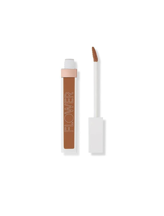 FLOWER BEAUTY By Drew Barrymore Light Illusion Full Coverage Concealer - Diffuse Dark Under Eye Circles + Blurs Blemishes - Weightless Formula + Crease Proof Makeup (Almond)-BrightBean Baby