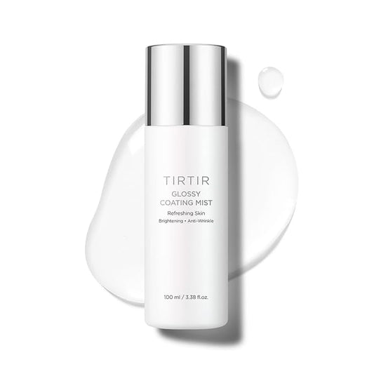 TIRTIR Glossy Coating Mist 3.38 fl. oz, Illuminating Polyglutamic Acid Face Mist for Fresh, Glowing Skin,Cooling, Soothing, Makeup Prep Spray-BrightBean Baby