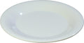 Carlisle FoodService Products Sierrus Reusable Plastic Plate with Wide Rim for Buffets, Restaurants, and Homes, Melamine, 9 Inches, White, (Pack of 24)
