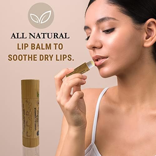 Chapstick Lip Balm Lip Moisturizer For Dry & Chapped Lips 100% Organic Lip Balm For Soft And Shiny Lips Cute And Portable Lip Care Balm for Kids and Women's With Bamboo Packaging (Lime)-BrightBean Baby