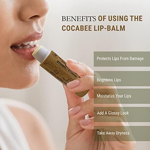 Chapstick Lip Balm Lip Moisturizer For Dry & Chapped Lips 100% Organic Lip Balm For Soft And Shiny Lips Cute And Portable Lip Care Balm for Kids and Women's With Bamboo Packaging (Peppermint)-BrightBean Baby